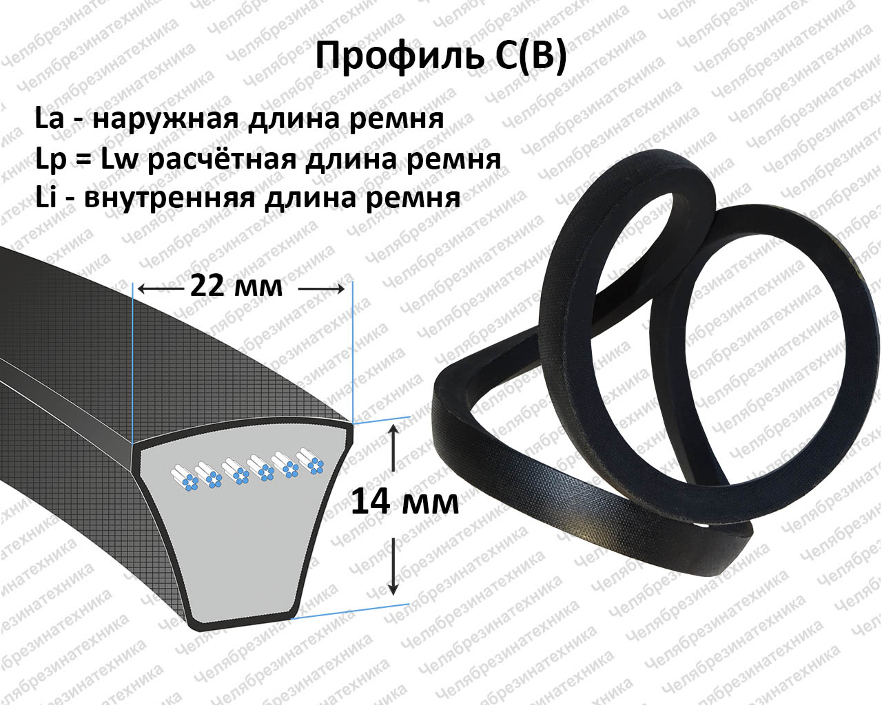 Ремень 2850  C(В) Lp ГОСТ 1284 ЛЕНСА