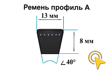 Ремень 725  A(А) Lp ГОСТ 1284 ЛЕНСА